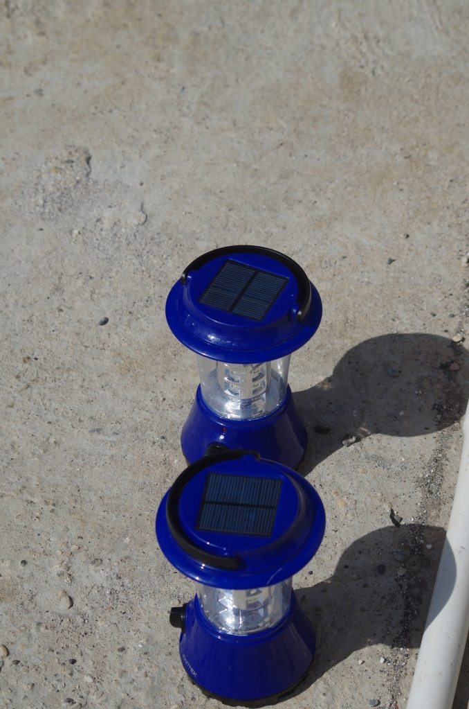 Solar power (yay!) lights for enabling safety and productivity at night (yay!!!!).  A small step towards energy independence and reliability at the orphanage