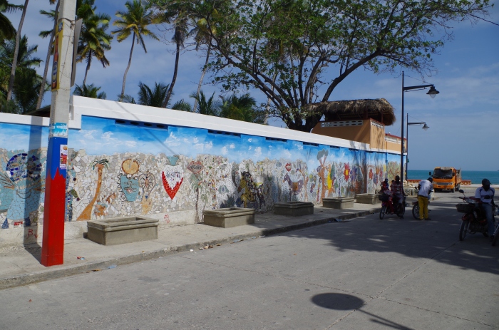 Wall of artwork in the art district of Jacmel, Part II