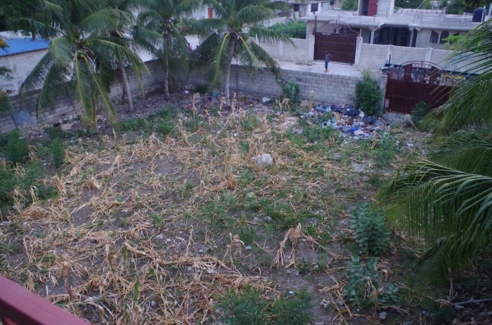 The trash-filled property next door, which used to be used by a man to burn trash ~20 hours per day, throwing billowing clouds of soot into the orphanage.  Have I mentioned how much I wish I could change Haitian cultural attitudes about burning garbage?